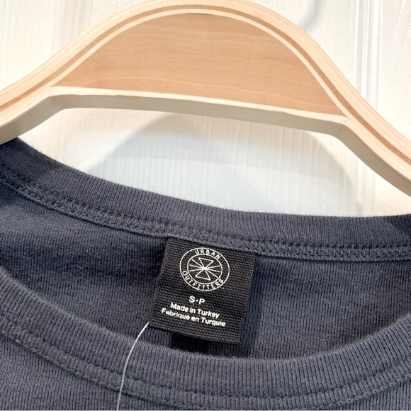 Dark Blue Lunar Spectrum Lettuce-Edge Crop Top Tee - Picture 6 of 9